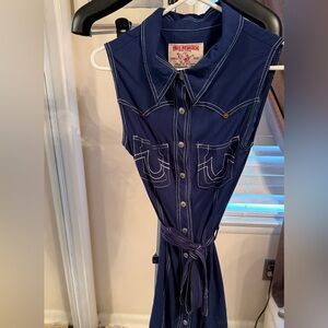 True Religion Navy Button-Up Dress/Swim
Cover up
